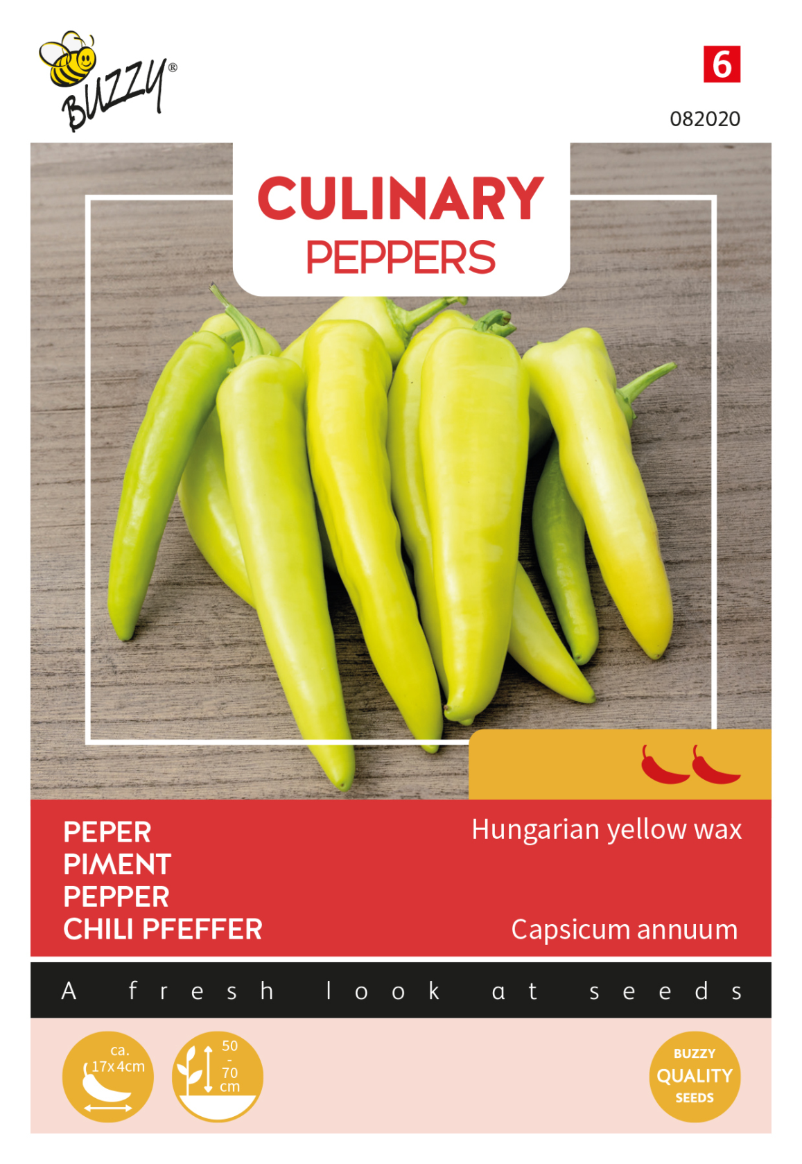 Buzzy® Culinary Peppers Hungarian Yellow Wax - Peperzaden - Mild tot Medium - Geel/Oranje