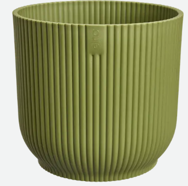 Elho Vibes Fold Round 47 cm - Fern Green - Pot intérieur géant avec motif nervuré caractéristique