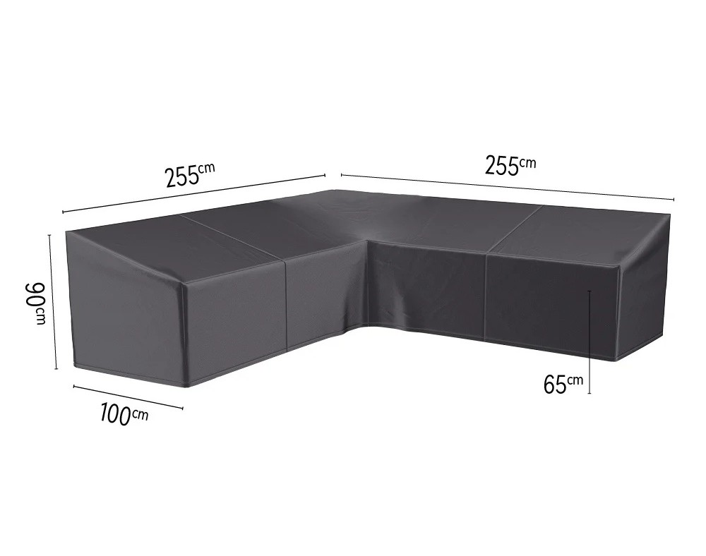 Platinum AeroCover Loungebankhoes L-vorm - 255x255x100xH65/90 cm - Grijs