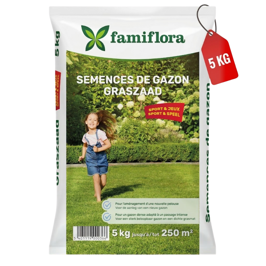 Famiflora grass seed play & sport 5 kg (up to 250 m²)
