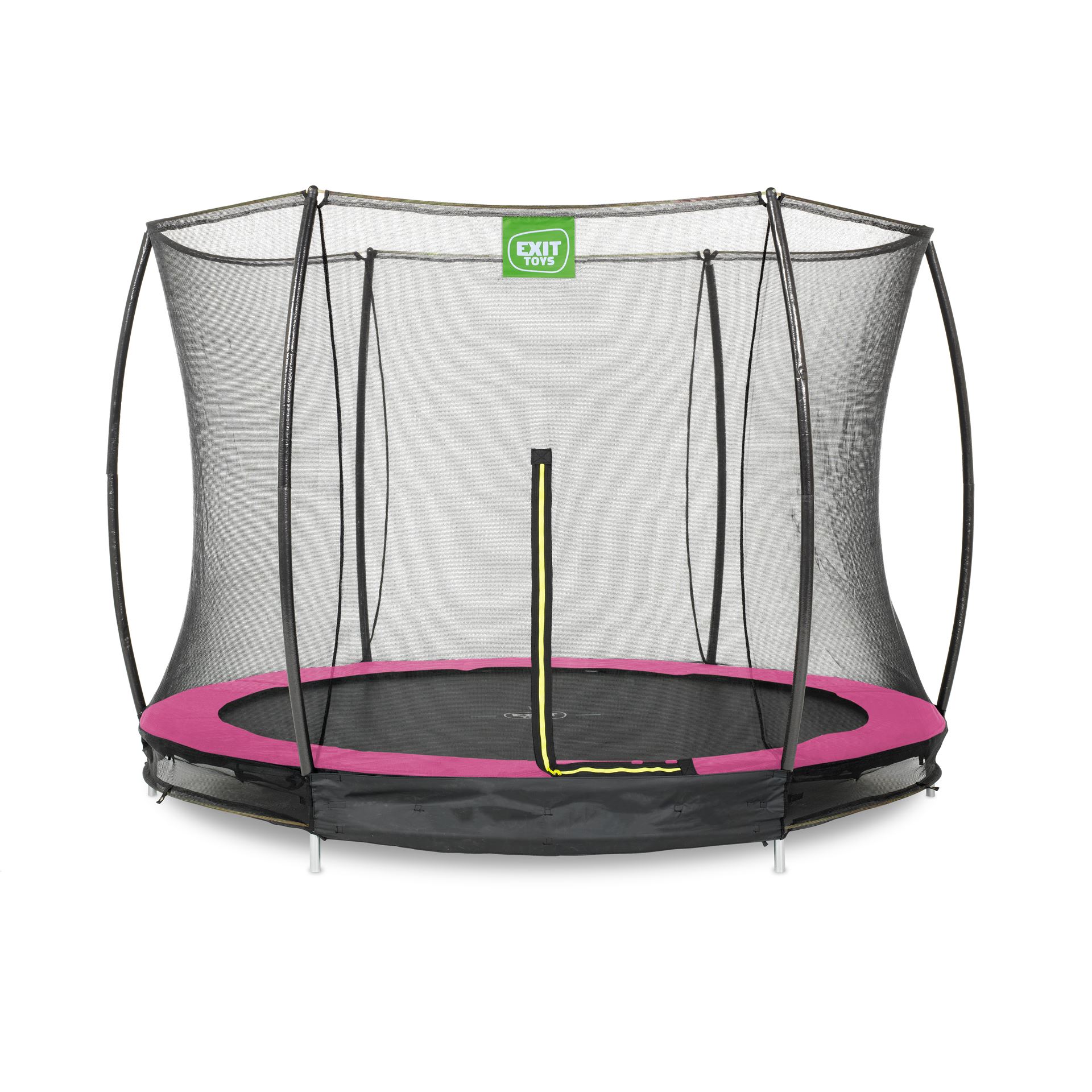 EXIT-Silhouette-inground-trampoline-305cm-met-veiligheidsnet-roze