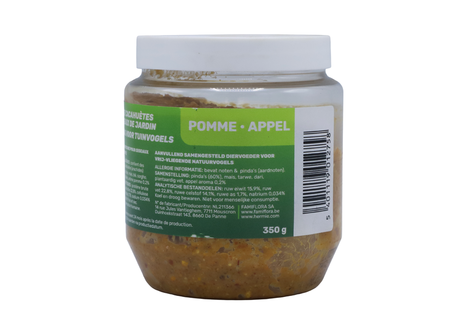 Famiflora pindakaas voor tuinvogels met appel(aroma) - 350 gr