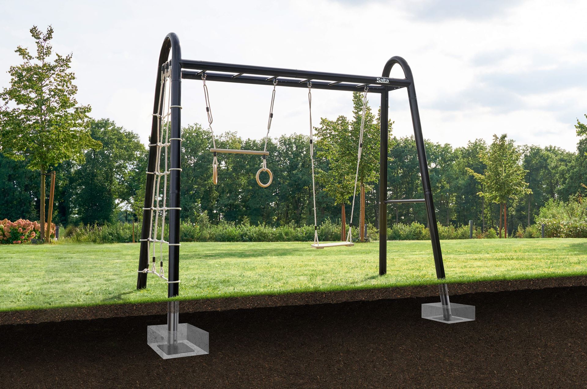 Salta-Playfit-Monkeybar-L-Set-2-260-x150-x-245-Incl-climbing-rope-swing-suspension-bands
