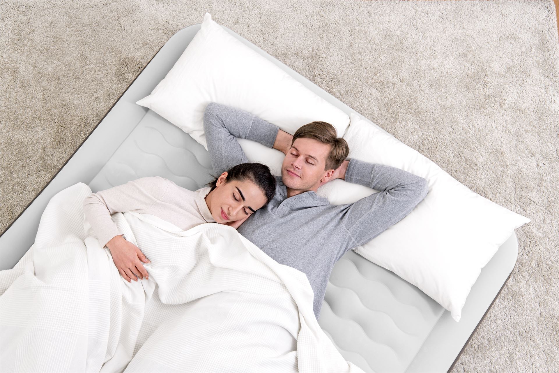 Bestway matelas d'air 'Fortech Queen' - 203x152x46 cm - avec pompe incorporée - brun/gris Bestway-2-03m-x-1-52m-x-46cm-Fortech-Air-Mattress-Queen-Built-in-AC-pump