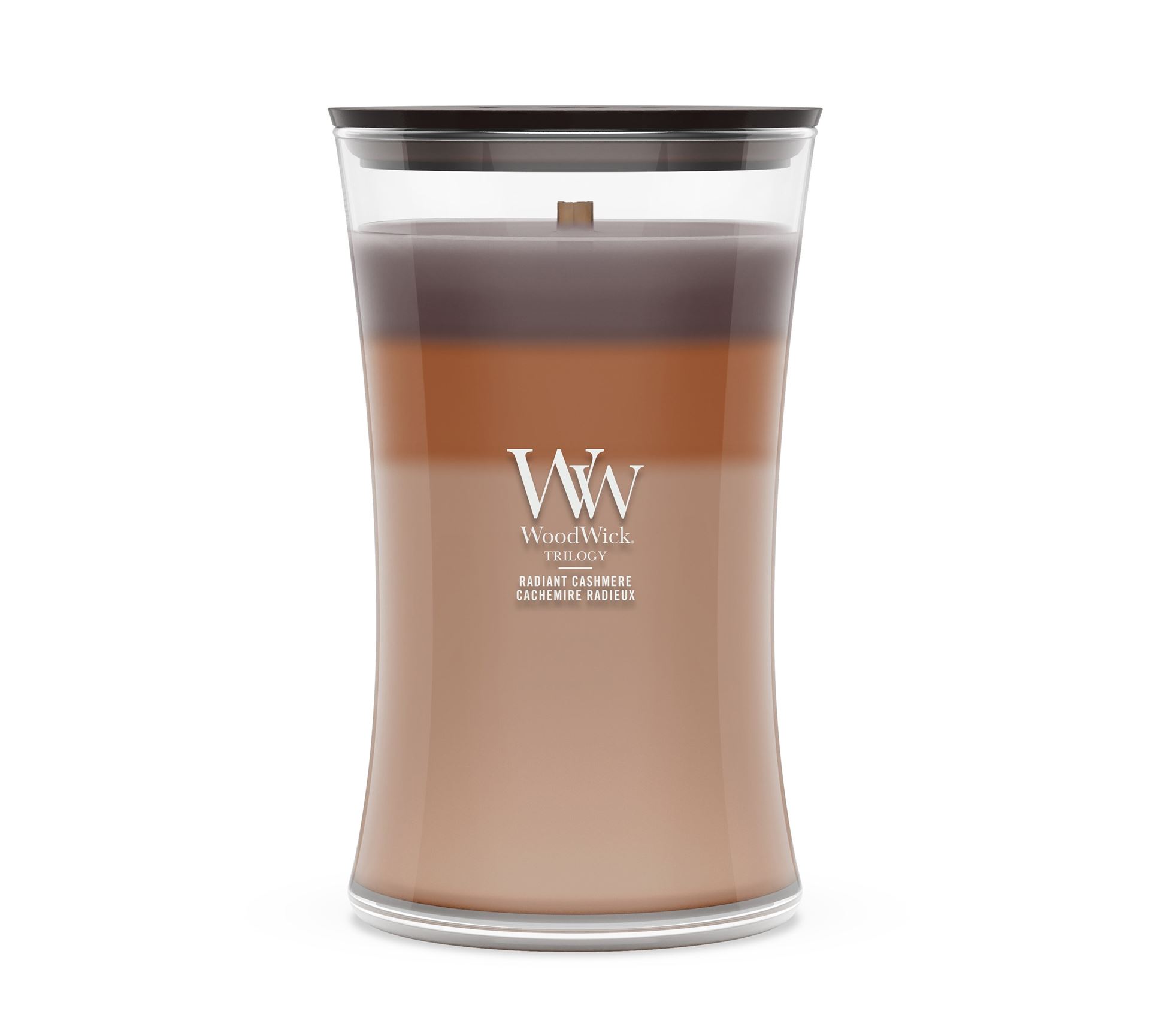 Bougie parfumée WoodWick - Large Trilogy Hourglass - Radiant Cashmere