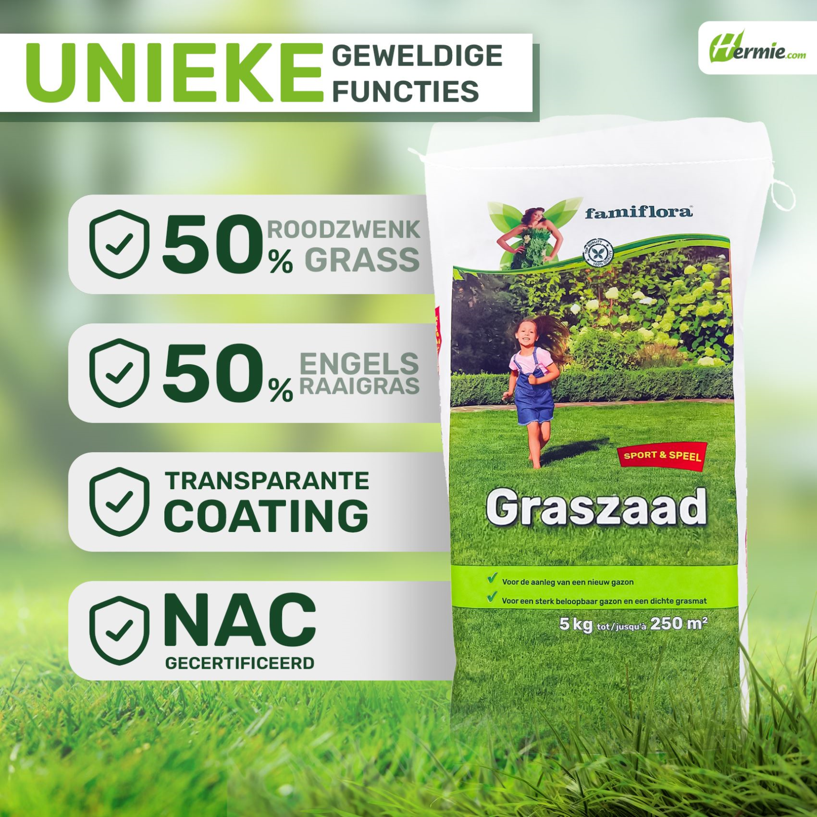 Famiflora semence de gazon 5kg jusqu'à 250m² - Jeux & Sports - pour l'établissement d'un nouveau gazon