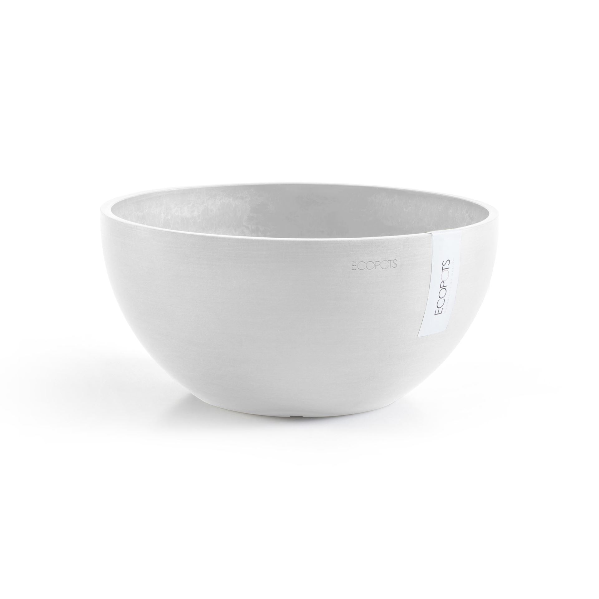 Ecopots Brussels 35 - Pure White - Ø35 x H16,7 cm - Round white flowerpot