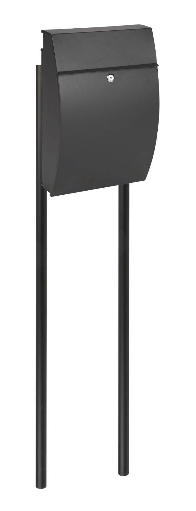 Practo Garden mailbox post matt black - 4x4x151cm - RAL 9005 MAT
