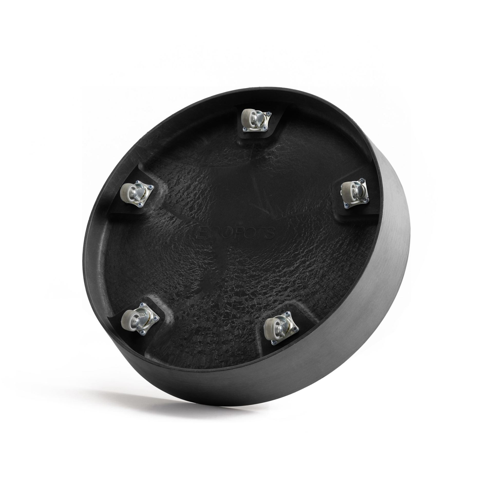 Ecopots saucer on wheels - Round - Dark Grey - Diameter 41,6 x H9 cm