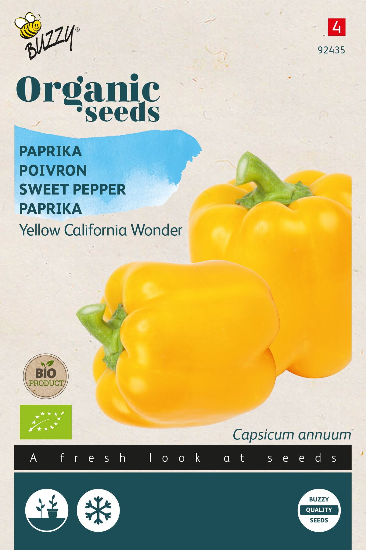 Buzzy® Bio Paprika zaden - California Wonder - geel 