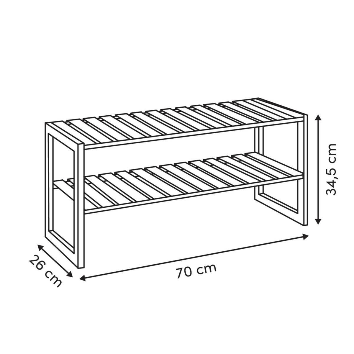 Schoenrek-2-niveau-bambou-70x26x34cm-metaal-hout