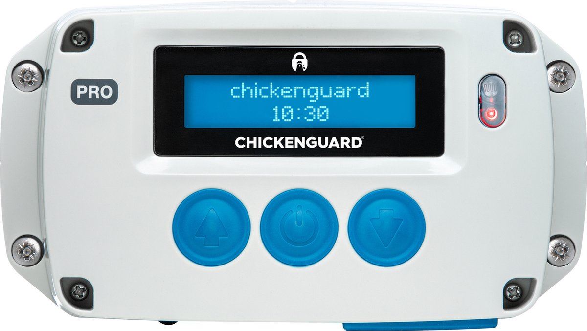Chickenguard-Pro-met-timer-en-lichtsensor-op-batterijen-ALU-luik-medium-b23-x-h34cm