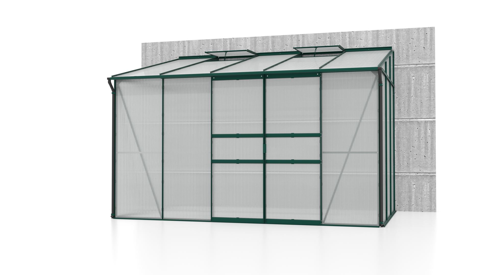 Ida-6500-HKP-4mm-donkergroen-Polycarbonaat-serre-Muurserre-B316-6-x-L190-1-x-H220-8-cm