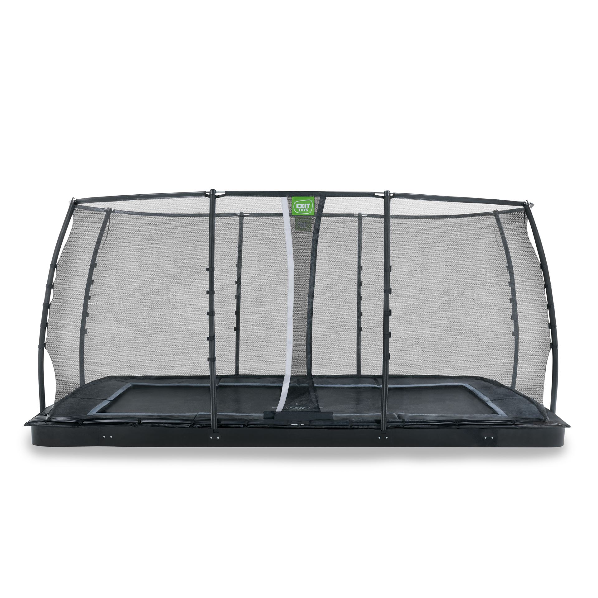 EXIT-Dynamic-groundlevel-trampoline-275x458cm-met-veiligheidsnet-zwart