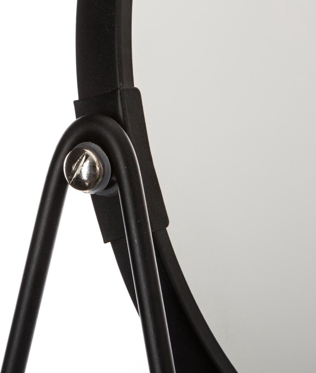 5Five Double Makeup Mirror - Black - On Stand - 180° Rotatable - Normal + 3x Magnifying