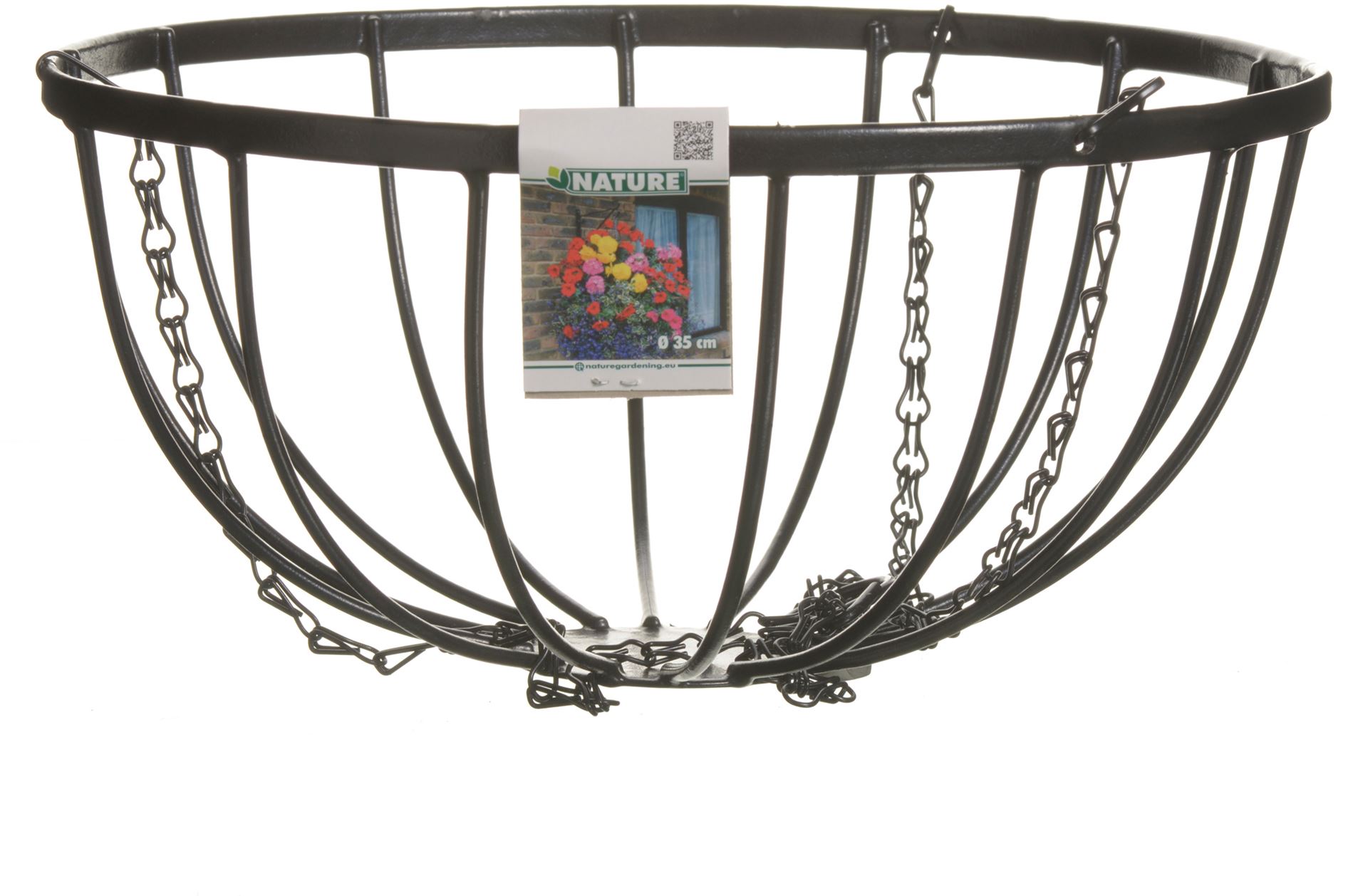Hanging-basket-smeedijzer-zwart-incl-ketting-H20x-35cm