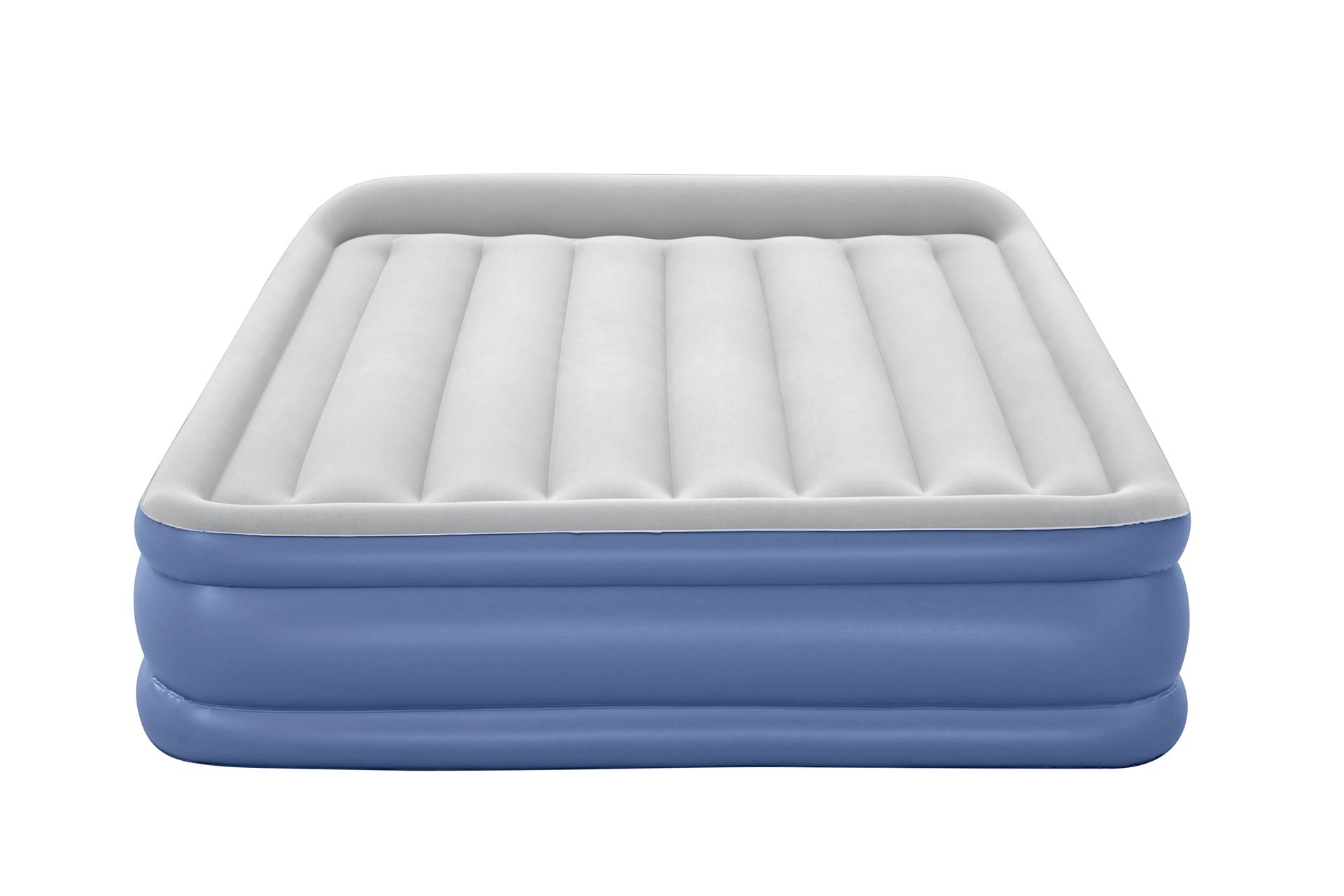 Bestway airbed 'Tritech Queen' - 203x152x46 cm - with side, built-in pump, deflating valve and pillow - blue/gray Bestway-2-03m-x-1-52m-x-46cm-Tritech-Air-Mattress-Queen-Built-in-AC-Pump