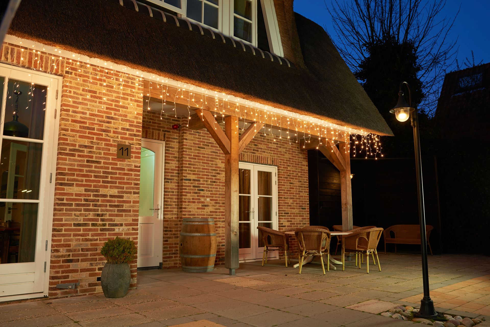 Anna's Collection - ijspegelverlichting - L720 x B60 cm - 72 lichtstrengen - 360 warm witte ledlampjes - met timer