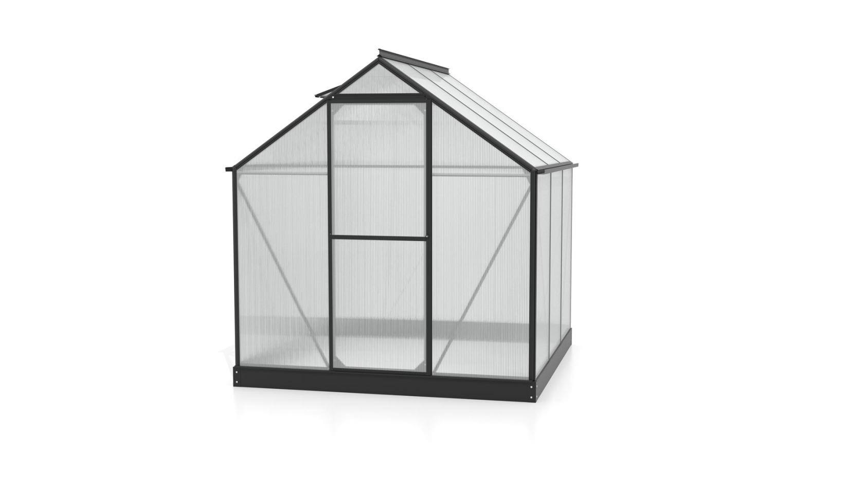 Vitavia Triton serre - 3,8m² - met 4 mm polycarbonaat - Zwart