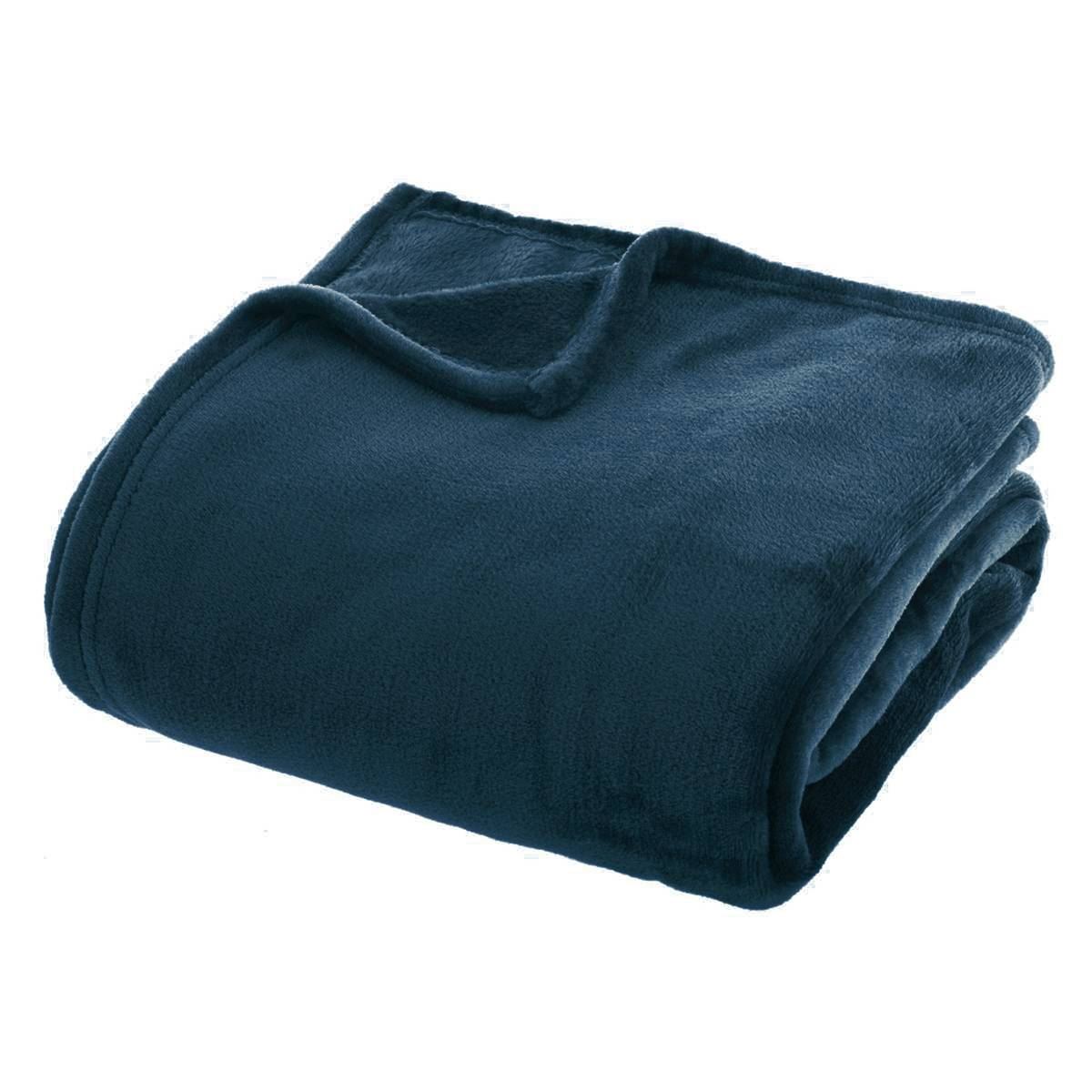 Atmosphera egeïsche Blauw Flanellen fleecedeken 180x230 cm - 240g/m²