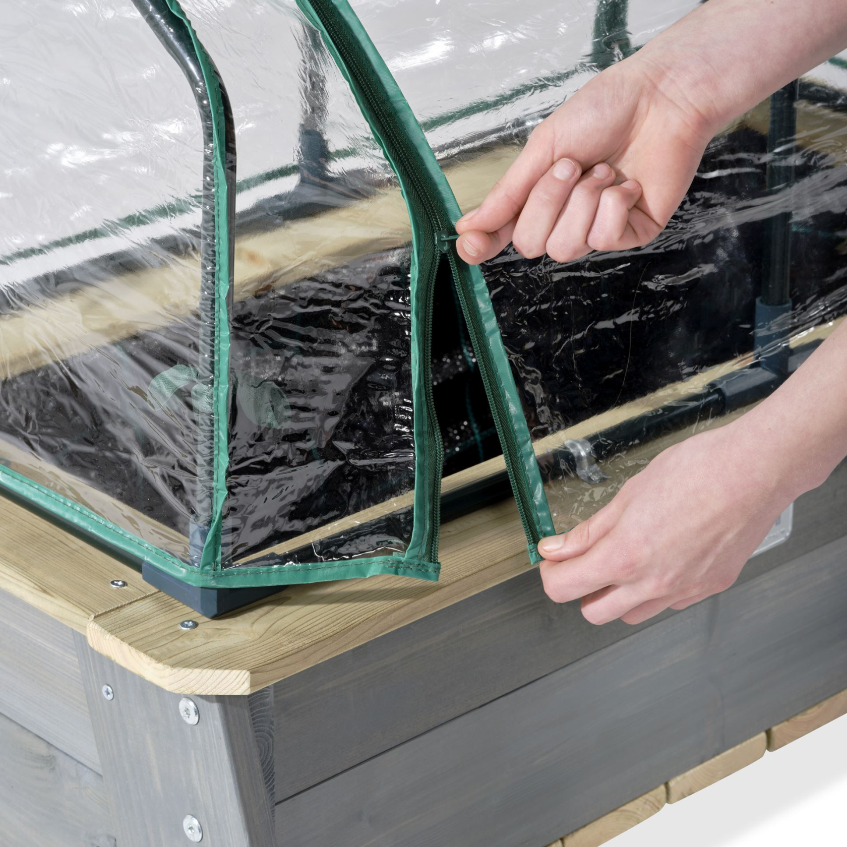 EXIT Aksent grow table L with greenhouse and garden tools