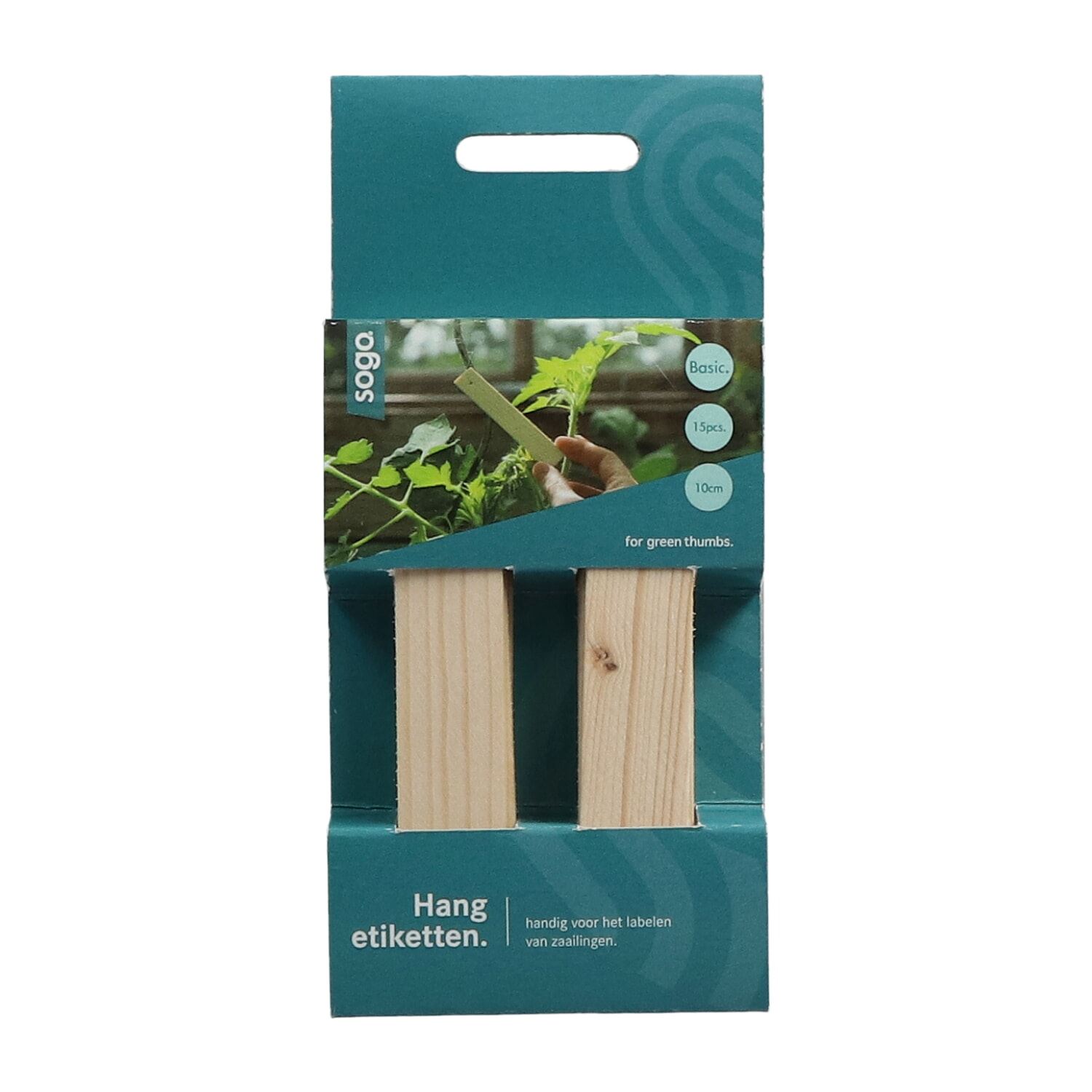 Sogo houten hangetiket - H10cm - 14 stuks