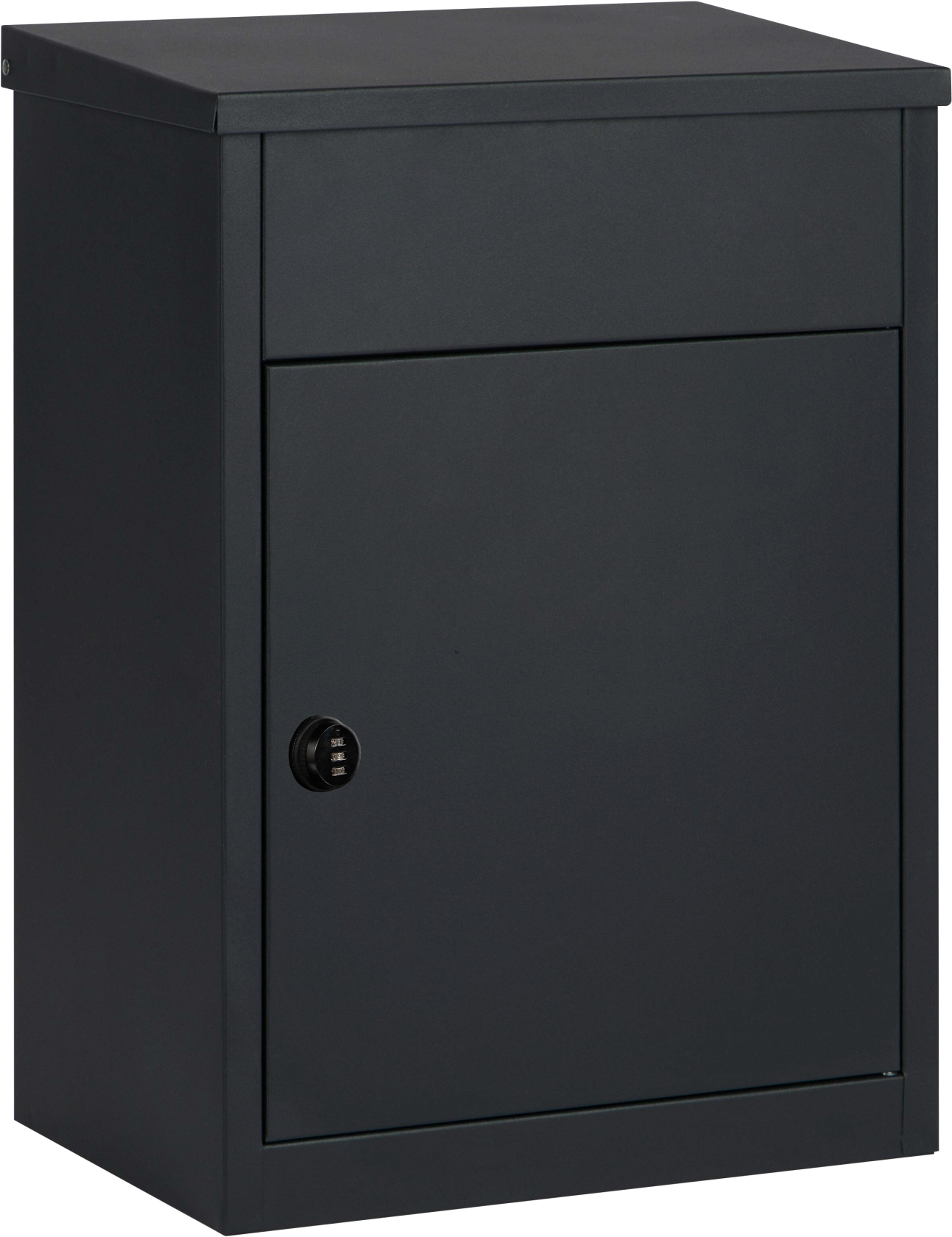 Practo Boîte postale pour colis de jardin Edmonton - noir mat - avec serrure à combinaison