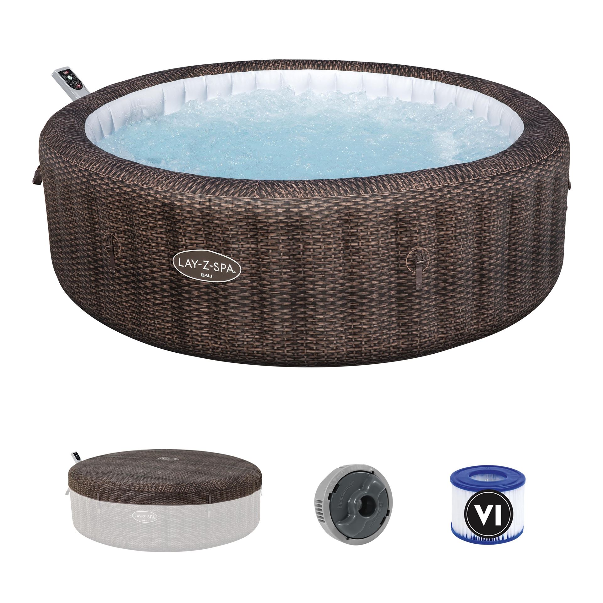 Lay-Z-Spa2-16mx71cm-Bali-MaxHold-EnergySense-UltraFit-Smart-AirJet-7-Brown-Rattan-Round