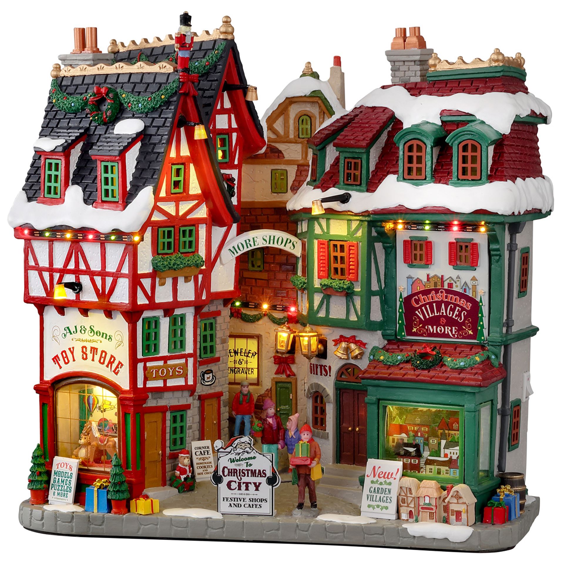 Lemax - 'Christmas City' - Verlicht gebouw - Exclusief adapter (werkt ook op batterijen)
