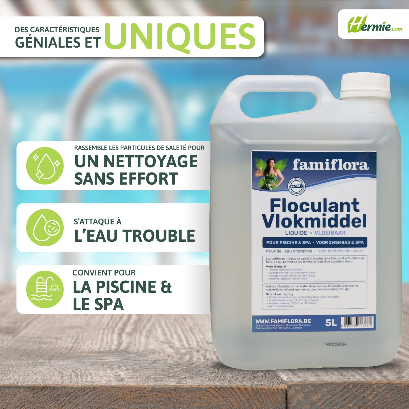 Famiflora Flocculant liquid 5L - liquid flocculant for crystal clear water!