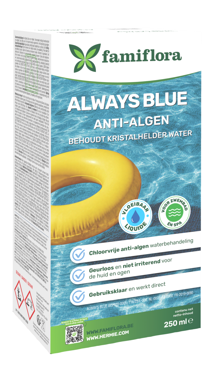 Famiflora Always Blue Anti-algae & Green Remover - 250 ml - Sans chlore - Pour piscine et spa