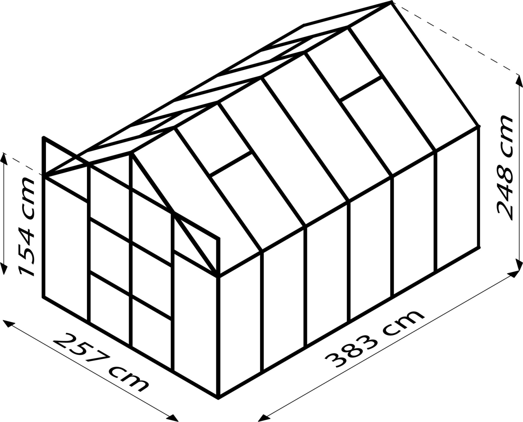 Vitavia Uranus serre - 9,9m² - met 6 mm polycarbonaat - Zwart