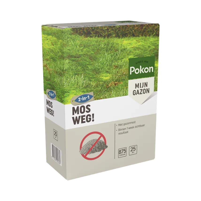 Pokon Mos Weg! Gazonmest & Mosbestrijder - 875 gram - Voor 25 m²