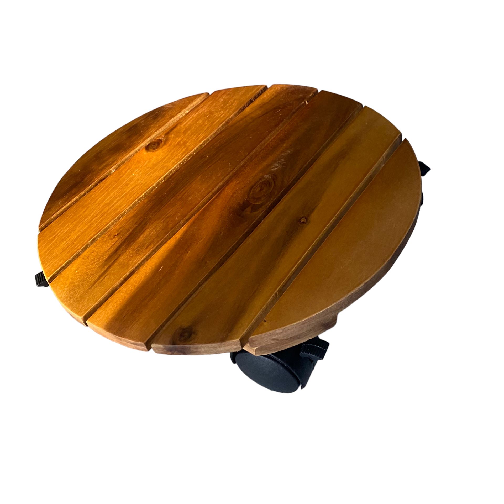 Wooden Plant Trolley Round - Ø30cm - 4 Casters - Acacia Wood