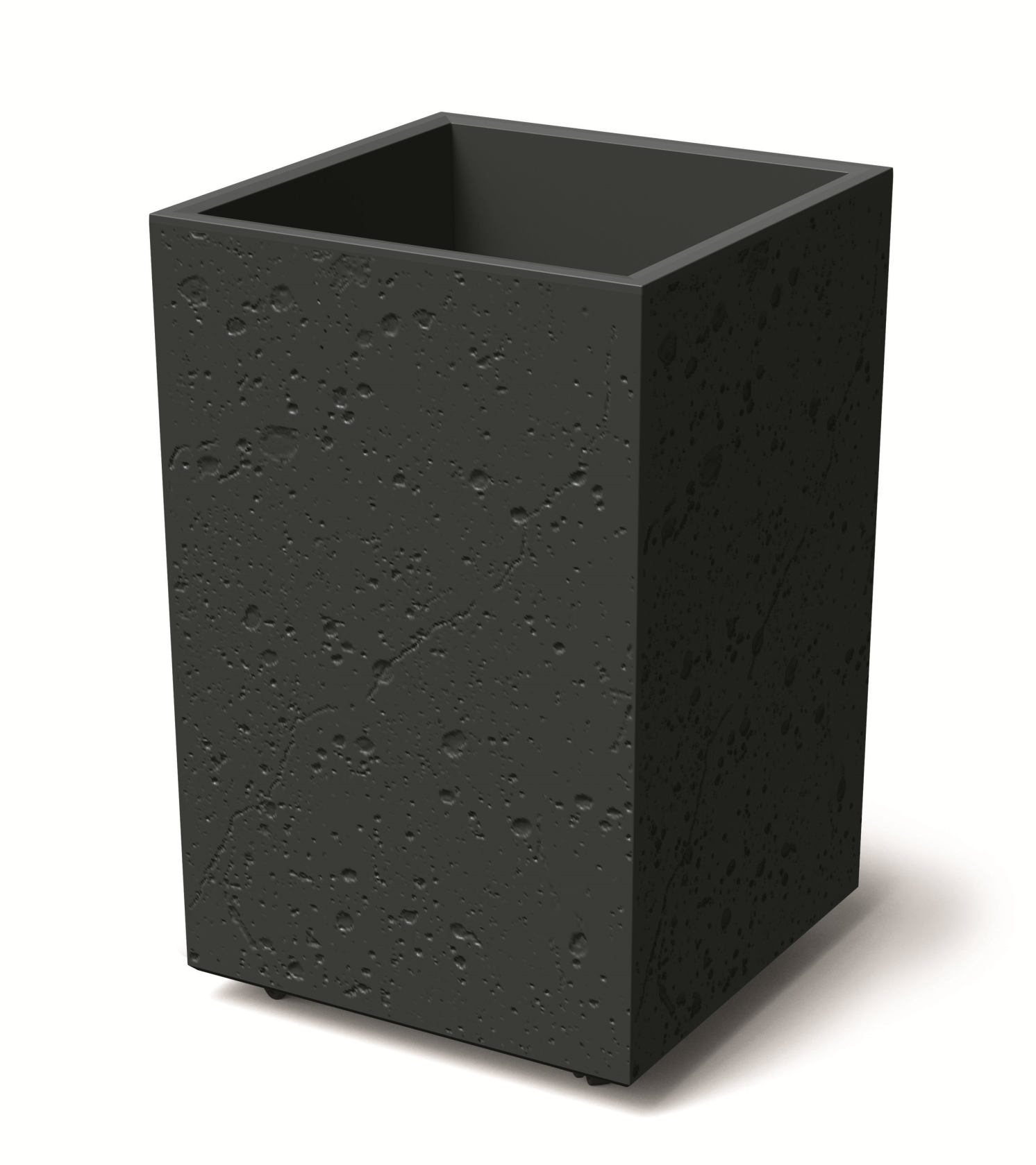 Prosperplast Sierra Square High Beton Effect Zuilpot - Zwart Beton - 60 cm hoog