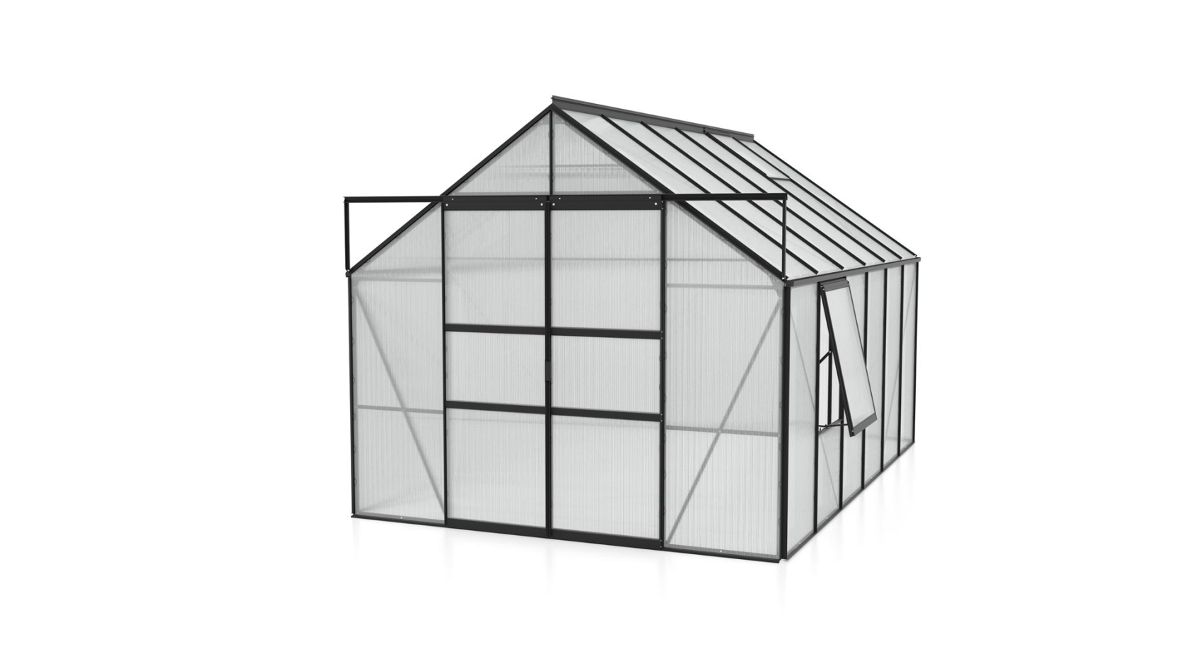 Vitavia Meridian 2 serre - 9,9m² - met 6 mm polycarbonaat - Zwart