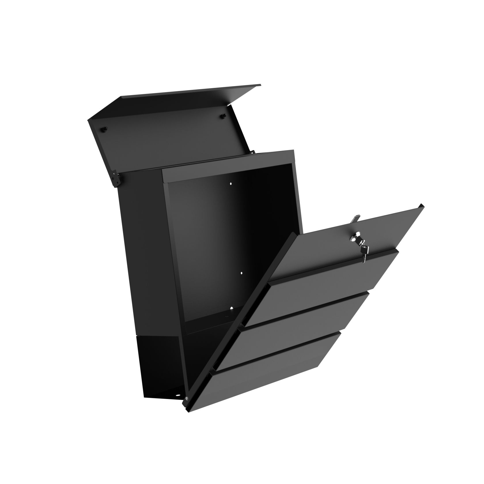 Practo Garden mailbox Marseille - matte black - with key lock