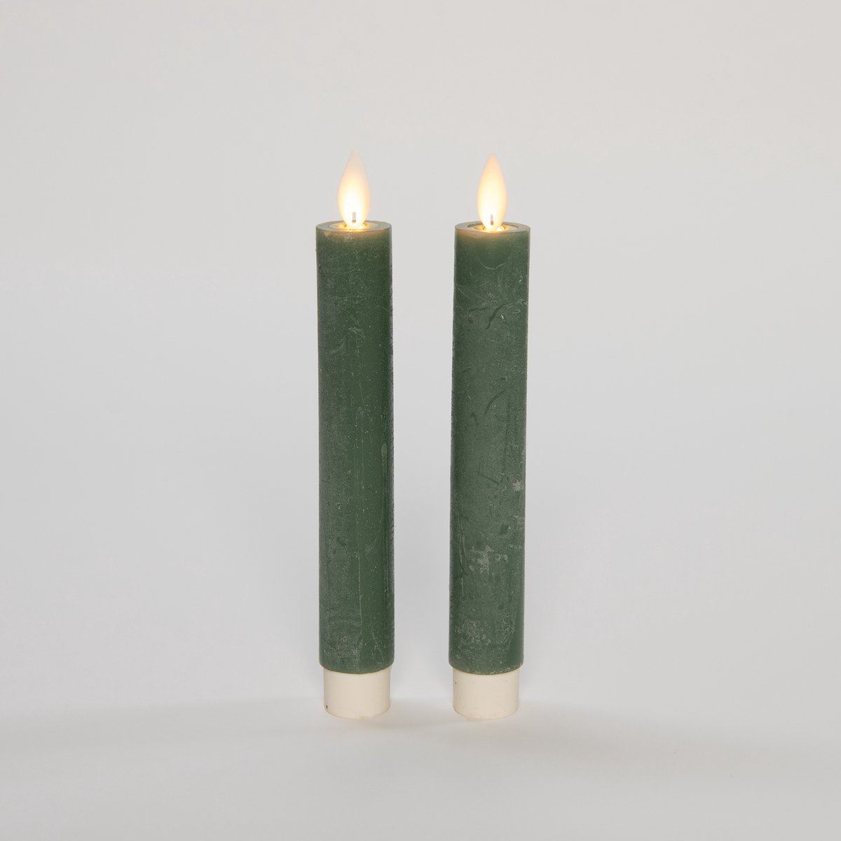 Dinerkaars-H18cm-2stuks-vlameffect-groen