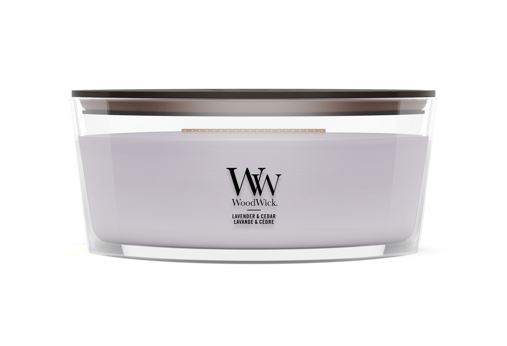 Bougie parfumée WoodWick - Ellipse - Lavande & Cèdre