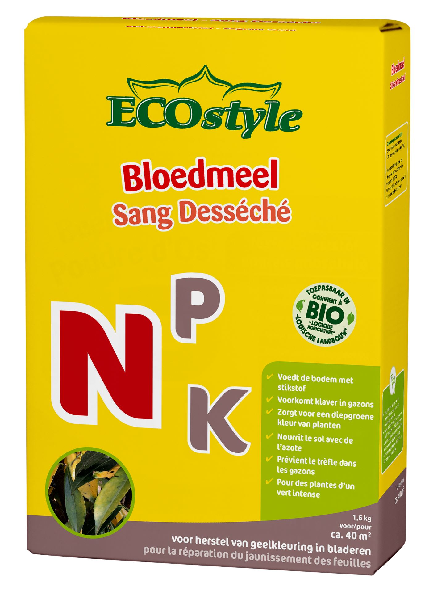 ECOstyle Bloedmeel 1,6 kg voor 40m² - Natuurlijke Stikstofmeststof