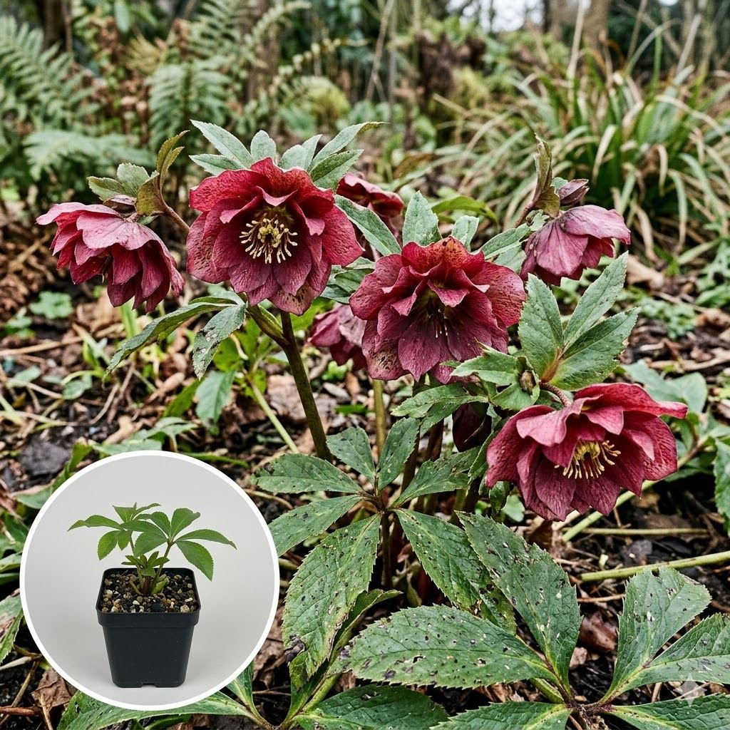 Helleborus-orientalis-Double-Ellen-Red-pot-9x9-cm