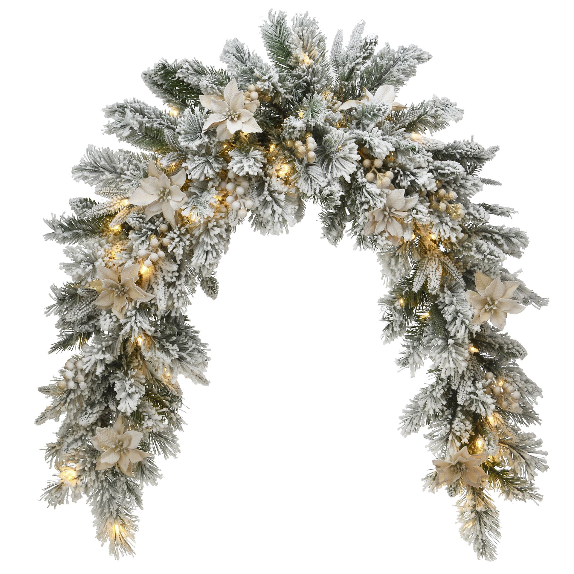 Frosted-Colonial-Mantel-Swag-l183cm-d35cm-70L-batt