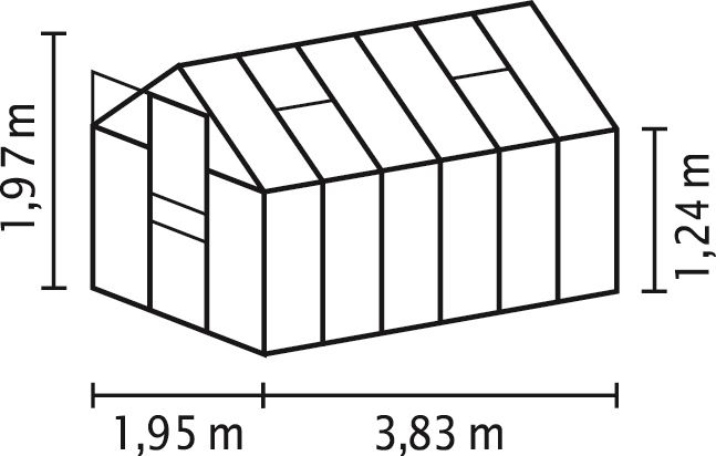 Vitavia Venus Serre 7,5m² tuinbouwglas - met fundering