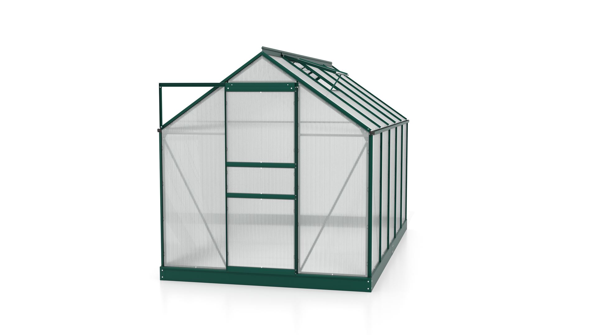 Planet-6200-HKP-6mm-donkergroen-Set-Polycarbonaat-serre-Vrijstaand-B192-2-x-L316-6-x-H207-cm