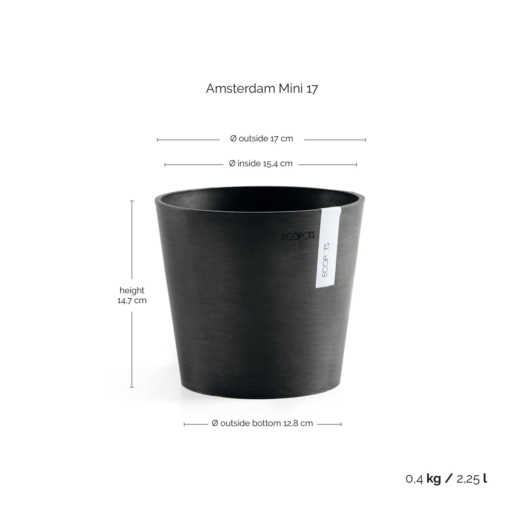 Ecopots-amsterdam-mini-dark-grey-17-cm-H14-9-cm