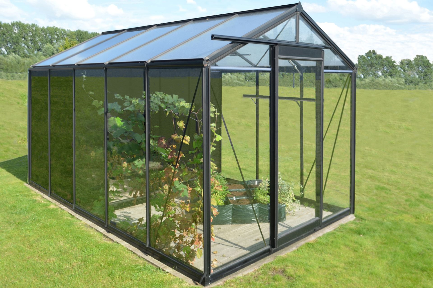 ACD Prestige serre met berging Combo R205-2 - 2,32 x 3,71m - Blackline