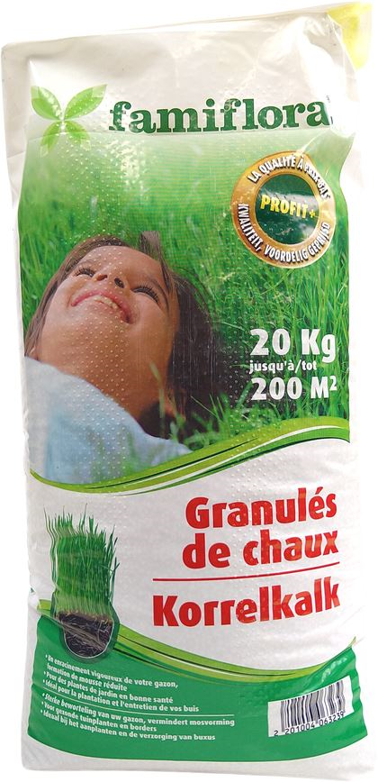 Famiflora granular lime - 20 kg up to 200 m² - for lawn