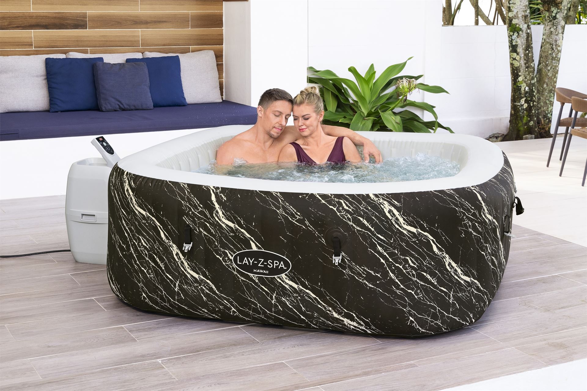 Lay-Z-Spa-71-x-71-x-26-1-80m-x-1-80m-x-66cm-Hawaii-Smart-Luxe-Airjet-6-Black-Marble