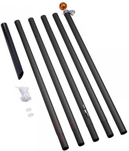 Fairybell stackable flagpole - 700 cm - aluminum - black coating