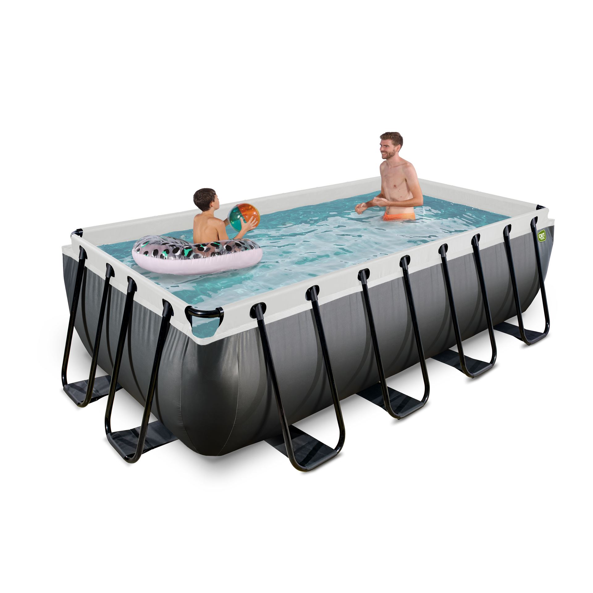 EXIT-Black-Leather-zwembad-400x200x100cm-met-filterpomp-zwart